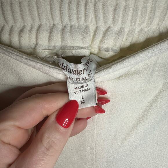 Coldwater Creek Wide Leg Trousers Size L/14 in Cream - Picture 4 of 9